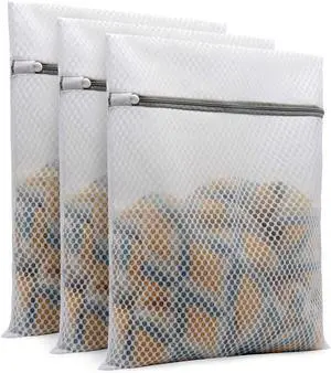 Muchfun 3Pcs Durable Honeycomb Mesh Laundry Bags for Delicates 12x16 Inches | (3 Medium) Muchfun 3Pcs Durable Honeycomb Mesh Laundry Bags for Delicates 12x16 Inches | (3 Medium)