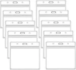 10 Pack Badge Holder ID Card Holder,Waterproof Name Badge Holders, Clear Horizontal Card Badge Holder (3.5x2.4 Inch) 10 Pack Badge Holder ID Card Holder,Waterproof Name Badge Holders, Clear Horizontal Card Badge Holder (3.5x2.4 Inch)
