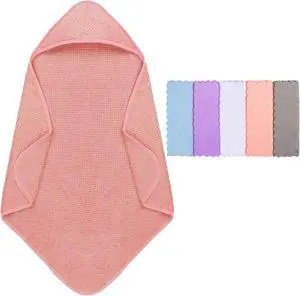 Orighty Baby Hooded Towel with Five Washcloths, 28 x 28 Inch Super Soft Bath Towel with Hood for Babies, Infant, Newborn Essential - Ideal Baby Stuff Registry for Boys and Girls (Pink) Orighty Baby Hooded Towel with Five Washcloths, 28 x 28 Inch Super Soft Bath Towel with Hood for Babies, Infant, Newborn Essential - Ideal Baby Stuff Registry for Boys and Girls (Pink)