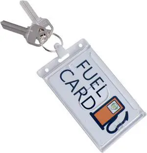 Specialist ID Rigid Fuel Card Holder with Key Ring - Clear Hard Plastic Card Protector Keychain for Fleet, Gas Cards Specialist ID Rigid Fuel Card Holder with Key Ring - Clear Hard Plastic Card Protector Keychain for Fleet, Gas Cards