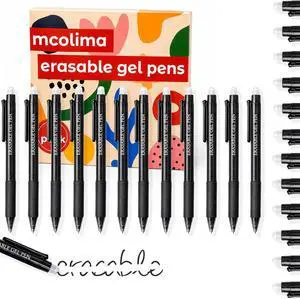 Black Erasable Gel Pens, 12 Pack Retractable Erasable Pens Soft Black Ink, 0.7mm Fine Point Quick Dry, Clicker Pens for Note Taking, Work, Crossword Puzzles, School Office Supplies Black Erasable Gel Pens, 12 Pack Retractable Erasable Pens Soft Black Ink, 0.7mm Fine Point Quick Dry, Clicker Pens for Note Taking, Work, Crossword Puzzles, School Office Supplies