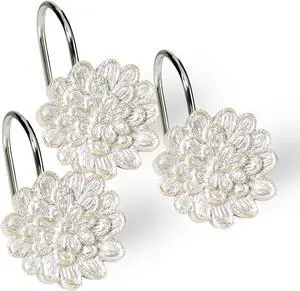 Zahari Home Rose Vine Shower Hooks Set - Curtain Rings with Unique Design - 12 Resin Hooks for Customizing Your Shower Space Zahari Home Rose Vine Shower Hooks Set - Curtain Rings with Unique Design - 12 Resin Hooks for Customizing Your Shower Space