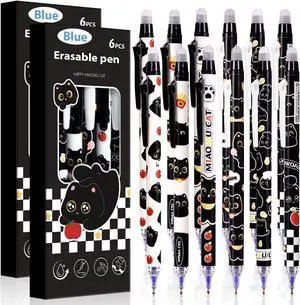 12Pcs Black Cute Cat Erasable Pens, 0.5mm Blue Ink Retractable Gel Pens | Cute Cat Design with Smooth Writing, Ideal for Office, School, Journaling and Gifts for Cat Lovers 12Pcs Black Cute Cat Erasable Pens, 0.5mm Blue Ink Retractable Gel Pens | Cute Cat Design with Smooth Writing, Ideal for Office, School, Journaling and Gifts for Cat Lovers