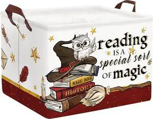 Clastyle Magic Nursery Decor Baby Gift Basket Kid Large Book Potter Basket | Rectangle Dirty Clothes Book Gift Toy Organizer Nursery Bin, Playroom Bedroom Bathroom, Broomstick Wand Owl Brown Red Hat Clastyle Magic Nursery Decor Baby Gift Basket Kid Large Book Potter Basket | Rectangle Dirty Clothes Book Gift Toy Organizer Nursery Bin, Playroom Bedroom Bathroom, Broomstick Wand Owl Brown Red Hat