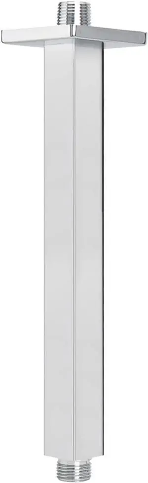 NearMoon Ceiling Mounted Shower Arm with Flange, Universal Connection 1/2 NPT Straight Square Arm for Fixed Rain Shower Head, Made of Thicken Stainless Steel (6 Inch, Chrome) NearMoon Ceiling Mounted Shower Arm with Flange, Universal Connection 1/2 NPT Straight Square Arm for Fixed Rain Shower Head, Made of Thicken Stainless Steel (6 Inch, Chrome)