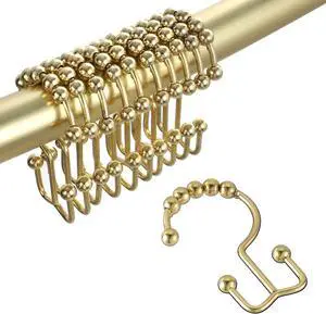 TOPROD Shower Curtain Hooks Rings Shower Curtain Hangers for Bathroom Hooks | Gold,Stainless Steel,Rust Proof ,Durable,Free Gliding, Kitchen, Wardrobe,Set of 12 TOPROD Shower Curtain Hooks Rings Shower Curtain Hangers for Bathroom Hooks | Gold,Stainless Steel,Rust Proof ,Durable,Free Gliding, Kitchen, Wardrobe,Set of 12