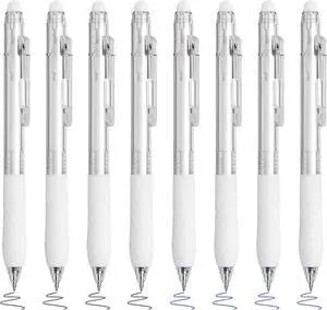 BAYTORY 8Pcs Erasable Pens, 0.5mm Fine Point Black & Blue Ink Pen (White) | Gel Pens With Eraser Smooth Writhing Comfortable to Use, for Taking Marking Planner Crossword Puzzles BAYTORY 8Pcs Erasable Pens, 0.5mm Fine Point Black & Blue Ink Pen (White) | Gel Pens With Eraser Smooth Writhing Comfortable to Use, for Taking Marking Planner Crossword Puzzles