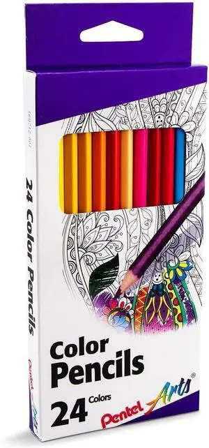 Pentel Arts Colored Pencils, Assorted Colors, Set of 24 (CB8-24) Pentel Arts Colored Pencils, Assorted Colors, Set of 24 (CB8-24)