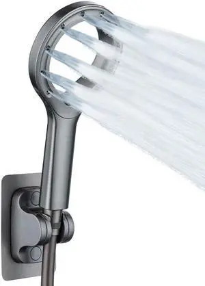 Handheld shower head,High pressure spray shower headCenter hollow unique designBathroom waterfall shower water volume(gray) Handheld shower head,High pressure spray shower headCenter hollow unique designBathroom waterfall shower water volume(gray)