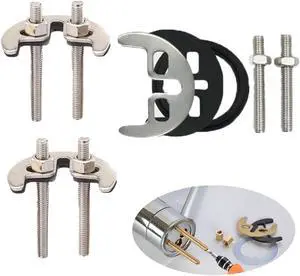3 Set Faucet Mounting Nut and Washer Double Hole Bracket Fastener Anti-loosening Fixing Kit Gasket Lock Nuts Bolt for Kitchen Basin Tap Bathroom Sink Replacement Repair Parts Accessories 3 Set Faucet Mounting Nut and Washer Double Hole Bracket Fastener Anti-loosening Fixing Kit Gasket Lock Nuts Bolt for Kitchen Basin Tap Bathroom Sink Replacement Repair Parts Accessories