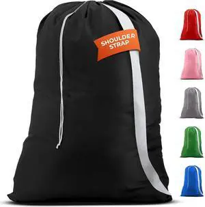 Handy Laundry Bag with Shoulder Strap 30"x40", Extra Large, Black | Extra Large 30x40 Laundry Bag, Shoulder Strap, Drawstring Locking Closure, Heavy Duty for College Dorm Travel Camp, Black Handy Laundry Bag with Shoulder Strap 30"x40", Extra Large, Black | Extra Large 30x40 Laundry Bag, Shoulder Strap, Drawstring Locking Closure, Heavy Duty for College Dorm Travel Camp, Black
