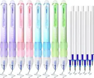 Temiary Retractable Erasable Gel Pens, 8 Pens & 10 Refills, Blue Ink | Cute Pen with Eraser, 0.5 mm Fine Point, Aesthetic Pens for Writing Drawing Crossword Puzzles Temiary Retractable Erasable Gel Pens, 8 Pens & 10 Refills, Blue Ink | Cute Pen with Eraser, 0.5 mm Fine Point, Aesthetic Pens for Writing Drawing Crossword Puzzles