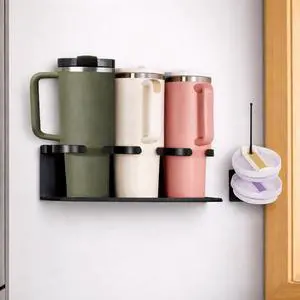 HAMARA Fiber Steel Magnetic Stanley Cup Holder for Fridge 2-Pack Tumbler & Lid Organizer, Heavy-Duty Water Bottle Storage, Kitchen & Pantry Organizer for Stanley Cup Accessories (Black) HAMARA Fiber Steel Magnetic Stanley Cup Holder for Fridge 2-Pack Tumbler & Lid Organizer, Heavy-Duty Water Bottle Storage, Kitchen & Pantry Organizer for Stanley Cup Accessories (Black)