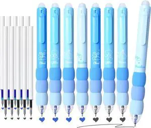 Temiary 18Pcs Erasable Gel Pens Black & Blue Ink, 8 Pens &10Refills, Blue | Pens & Refills, Cartoon Smooth Writing Pen, 0.5 mm Black & Blue Ink Pen, Office School Pen Supplies Temiary 18Pcs Erasable Gel Pens Black & Blue Ink, 8 Pens &10Refills, Blue | Pens & Refills, Cartoon Smooth Writing Pen, 0.5 mm Black & Blue Ink Pen, Office School Pen Supplies