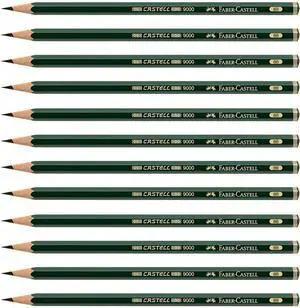 Faber-Castell Castell 9000 Graphite Pencils, 8B Pre-Sharpened for Sketching, Shading, and Drawing, Box of 12 Faber-Castell Castell 9000 Graphite Pencils, 8B Pre-Sharpened for Sketching, Shading, and Drawing, Box of 12