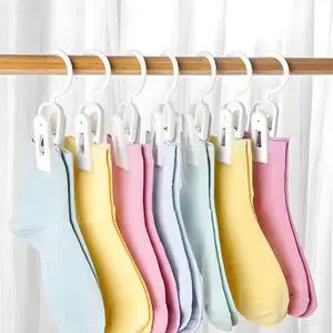 10PCS Laundry Hooks with Clips Super Strong Plastic Home Travel Hanger | Closet Organizer Clamps Socks Boot Bras Towels for Bathroom Wardrobe Kitchen Office, (White) 10PCS Laundry Hooks with Clips Super Strong Plastic Home Travel Hanger | Closet Organizer Clamps Socks Boot Bras Towels for Bathroom Wardrobe Kitchen Office, (White)