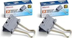 Officemate EZ Binder Clips,Medium Size,12/Box,Gray (99250),(Pack of 2) Officemate EZ Binder Clips,Medium Size,12/Box,Gray (99250),(Pack of 2)