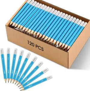 Golf Pencils with Eraser Mini, #2 HB Half, 120 Count, Pre-Sharpened | 4" Small Pencils Bulk, Wood Cased Short for Classroom, Office, School, Wedding and Party Game Golf Pencils with Eraser Mini, #2 HB Half, 120 Count, Pre-Sharpened | 4" Small Pencils Bulk, Wood Cased Short for Classroom, Office, School, Wedding and Party Game