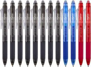 ParKoo Retractable Erasable Gel Pens Clicker Fine Point 0.7 mm, No Need for White Out, 8 Black/2 Blue/2 Red Ink for Completing Sudoku and Crossword Puzzles, 12-Pack ParKoo Retractable Erasable Gel Pens Clicker Fine Point 0.7 mm, No Need for White Out, 8 Black/2 Blue/2 Red Ink for Completing Sudoku and Crossword Puzzles, 12-Pack
