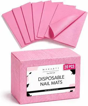 Makartt 20 Pcs Pink Disposable Nail Mats, Waterproof | 3-Ply Absorbent Nail Mat with PE backing, Foldable for Easy Storage, Ideal for Salon, Tattoo, and Home DIY Manicure Makartt 20 Pcs Pink Disposable Nail Mats, Waterproof | 3-Ply Absorbent Nail Mat with PE backing, Foldable for Easy Storage, Ideal for Salon, Tattoo, and Home DIY Manicure