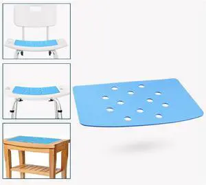 Shower Chair Cushion with Adhesive Backing 14 x 9.5 Inches Waterproof Soft Foam Pad for Bench, Narrow Bath Chair, Bathroom Seat, Universal Fit Non Slip Stool Seat Mat Elderly, Blue (MAT149) Shower Chair Cushion with Adhesive Backing 14 x 9.5 Inches Waterproof Soft Foam Pad for Bench, Narrow Bath Chair, Bathroom Seat, Universal Fit Non Slip Stool Seat Mat Elderly, Blue (MAT149)