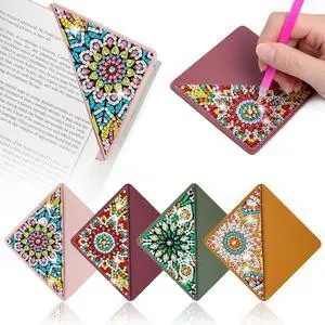 WIVICO 4Pcs Diamond Painting Bookmarks, Diamond Pearl Art Kits for Adults | DIY Diamond Dots Paint By Numbers Kit,Gifts for Book Lovers(Mandala) WIVICO 4Pcs Diamond Painting Bookmarks, Diamond Pearl Art Kits for Adults | DIY Diamond Dots Paint By Numbers Kit,Gifts for Book Lovers(Mandala)