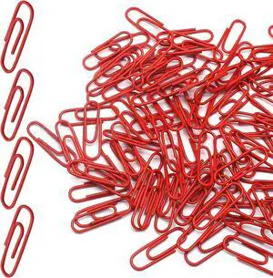 Luomorgo Red Paper Clips, 1.1 Inch (28mm), 120 Pcs Metal Paperclips | Vinyl Coated Metal, for Office, School, Home, Bookmark & Document Organizer Luomorgo Red Paper Clips, 1.1 Inch (28mm), 120 Pcs Metal Paperclips | Vinyl Coated Metal, for Office, School, Home, Bookmark & Document Organizer