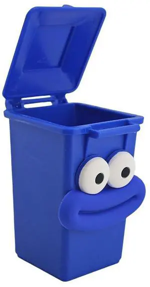 Mini Curbside Vehicle Garbage DIY Creative Sausage Mouth Miniature Novelty Toys Garbage Truck's Trash Can (Blue) Mini Curbside Vehicle Garbage DIY Creative Sausage Mouth Miniature Novelty Toys Garbage Truck's Trash Can (Blue)