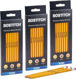 Bostitch Premium #2 Pencils, Premium Wood, Unsharpened, HB Graphite, 30-Count Bostitch Premium #2 Pencils, Premium Wood, Unsharpened, HB Graphite, 30-Count
