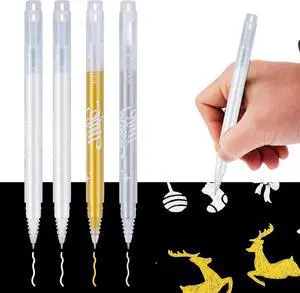 YUANCHENG Gold Silver White Gel Pens, 4 Pack,0.8 mm Extra Fine Point Gel Ink Pens.Suitable for Black Paper Drawing,Card Making,Artists Drawing. Sketching,White Gel Pen for Art Highlight YUANCHENG Gold Silver White Gel Pens, 4 Pack,0.8 mm Extra Fine Point Gel Ink Pens.Suitable for Black Paper Drawing,Card Making,Artists Drawing. Sketching,White Gel Pen for Art Highlight
