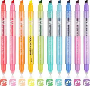 HANKU Erasable Highlighters, Dual Tip 10 Assorted Colors for Journaling | Cute Erasable Marker Pens, Smooth Writing, No Bleed, for Journaling, Planners, Bible Study, Back to School Supplies HANKU Erasable Highlighters, Dual Tip 10 Assorted Colors for Journaling | Cute Erasable Marker Pens, Smooth Writing, No Bleed, for Journaling, Planners, Bible Study, Back to School Supplies