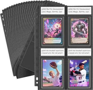 Top Loader Sleeves 4 Pocket, 20 Pack Toploader Binder Pages for 3x4 Baseball Card Protectors, 160 Pockets Trading Card Sleeves Binder Sheets, Hard Plastic Card Storage Sleeves for 3 Ring Binder Top Loader Sleeves 4 Pocket, 20 Pack Toploader Binder Pages for 3x4 Baseball Card Protectors, 160 Pockets Trading Card Sleeves Binder Sheets, Hard Plastic Card Storage Sleeves for 3 Ring Binder
