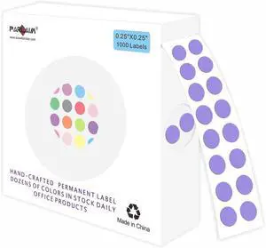 PARLAIM 0.25 Inch Color-Code Dot Stickers,1000 Stickers Roll Coding Label Sticker for Office,Student Classroom(Lavender) PARLAIM 0.25 Inch Color-Code Dot Stickers,1000 Stickers Roll Coding Label Sticker for Office,Student Classroom(Lavender)