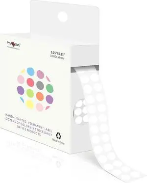 PARLAIM 1/4 Inch Circle Sticker Labels,1000 Stickers Round Color Coding Circle Dots Stickers, Adhesive Roll Dot Label for Inventory Organize, File Classification (White) PARLAIM 1/4 Inch Circle Sticker Labels,1000 Stickers Round Color Coding Circle Dots Stickers, Adhesive Roll Dot Label for Inventory Organize, File Classification (White)