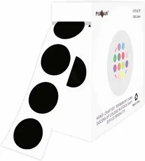 PARLAIM Black 0.75 inch Round Color Coding Circle Dots Label in Box 1000pcs | Stickers per Dispenser Box, 1.9cm Small Dot Sticker Writable for School Activities and Classroom, Vibrant Colors PARLAIM Black 0.75 inch Round Color Coding Circle Dots Label in Box 1000pcs | Stickers per Dispenser Box, 1.9cm Small Dot Sticker Writable for School Activities and Classroom, Vibrant Colors