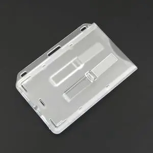5 Pcs - Frosted Horizontal Hard Rigid Plastic Business ID Card Badge Holder Out Tab Ejector Slider (Clear) 5 Pcs - Frosted Horizontal Hard Rigid Plastic Business ID Card Badge Holder Out Tab Ejector Slider (Clear)