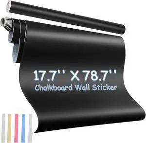 Chalkboard Wallpaper Peel and Stick, Blackboard Contact Paper, Self Adhesive Blackboard Wall Decals Removable Reusable Chalkboard Wallpaper for Kids, Home Office 17.7W x 84L Chalkboard Wallpaper Peel and Stick, Blackboard Contact Paper, Self Adhesive Blackboard Wall Decals Removable Reusable Chalkboard Wallpaper for Kids, Home Office 17.7W x 84L