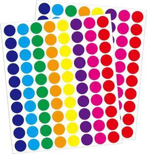 1600PCS, 3/4 Inch, Colored Dot Stickers Round Color Coding Labels | Glossy labels for kids, office & classroom. Great for decor, paper marking and daily organization. 1600PCS, 3/4 Inch, Colored Dot Stickers Round Color Coding Labels | Glossy labels for kids, office & classroom. Great for decor, paper marking and daily organization.