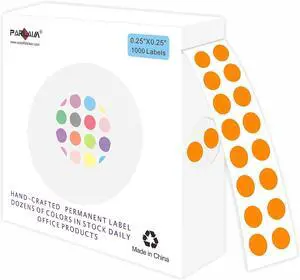 PARLAIM 1000 PCS Color Coding Labels Circle Dot Stickers,1/4 Inch Roll Colorful Coding Label Sticker for Office,Student Classroom (Orange) PARLAIM 1000 PCS Color Coding Labels Circle Dot Stickers,1/4 Inch Roll Colorful Coding Label Sticker for Office,Student Classroom (Orange)