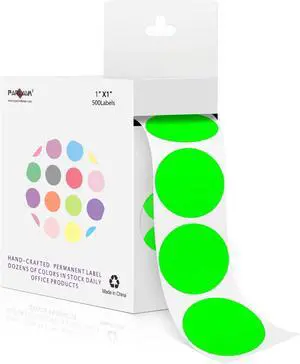 PARLAIM 1 Inch Circle Color Coding Label Stickers,500PCS Inventory Sticky Dots Sticker in Dispenser Box,Fluorescent GreenAdhesive Round Dot Labels for Office Home(Fluorescent Green) PARLAIM 1 Inch Circle Color Coding Label Stickers,500PCS Inventory Sticky Dots Sticker in Dispenser Box,Fluorescent GreenAdhesive Round Dot Labels for Office Home(Fluorescent Green)