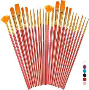 Soucolor Acrylic Paint Brushes Set, Halloween Painting Craft for Adult Kids | 24pc set, 12 sizes, soft bristles, wooden handles ideal for acrylic, oil, watercolor, nail, face & rock painting. Soucolor Acrylic Paint Brushes Set, Halloween Painting Craft for Adult Kids | 24pc set, 12 sizes, soft bristles, wooden handles ideal for acrylic, oil, watercolor, nail, face & rock painting.