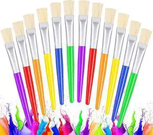 Joyooss Paint Brushes for Kids, 12 Pcs Flat Toddler Large Paint Brushes Set, Easy to Clean & Grip Washable No Shed Hog Bristle Painting Brush Kits for Watercolor, Acrylic, Gouache, Ink, Art Supplies Joyooss Paint Brushes for Kids, 12 Pcs Flat Toddler Large Paint Brushes Set, Easy to Clean & Grip Washable No Shed Hog Bristle Painting Brush Kits for Watercolor, Acrylic, Gouache, Ink, Art Supplies