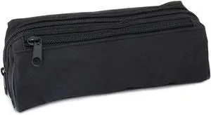 Fashion Stationery Black Pencil Case, Large Capacity, 2 Compartments Fashion Stationery Black Pencil Case, Large Capacity, 2 Compartments