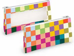 PU Pencil Case,Clear Window & Zipper for School Office Checkered | Large Capacity PU leather pencil case,Portable & Lightweight,water resistant,multifunctional pouch,Ideal for daily storage PU Pencil Case,Clear Window & Zipper for School Office Checkered | Large Capacity PU leather pencil case,Portable & Lightweight,water resistant,multifunctional pouch,Ideal for daily storage