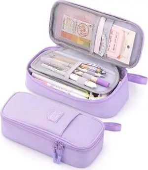 CICIMELON Durable Pen Pencil Case Big Storage Pen Pouch Bag for School Supplies Office College Teen Girls Adults, Purple CICIMELON Durable Pen Pencil Case Big Storage Pen Pouch Bag for School Supplies Office College Teen Girls Adults, Purple