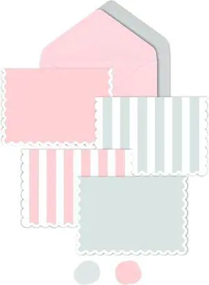 AZAZA Blank Cards and Envelopes 24 Pack,3.5x5 Mini Striped Greeting Cards,Blank Note Cards for Baby Shower,Wedding Thank You Cards,Bridal Shower,Small Quick Notes (Pink and Gray) AZAZA Blank Cards and Envelopes 24 Pack,3.5x5 Mini Striped Greeting Cards,Blank Note Cards for Baby Shower,Wedding Thank You Cards,Bridal Shower,Small Quick Notes (Pink and Gray)