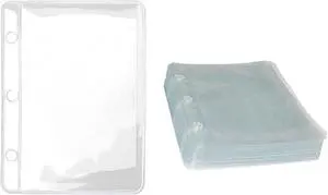 24 A9 Binder Pockets Clear Zipless Card Holder | Clear 3 Holes Mini Planner Inserts 2"x3.5" Sheet Protectors for Binders Accessories Organizer 24 A9 Binder Pockets Clear Zipless Card Holder | Clear 3 Holes Mini Planner Inserts 2"x3.5" Sheet Protectors for Binders Accessories Organizer