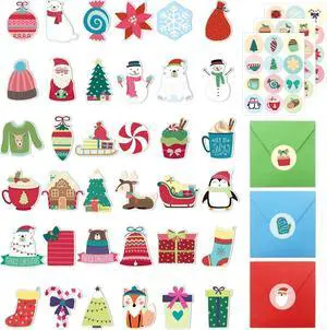 ceiba tree 36Pcs Merry Christmas Cards Mini Holidays Greeting Cards with Envelopes and Stickers for Kids Party Supplies ceiba tree 36Pcs Merry Christmas Cards Mini Holidays Greeting Cards with Envelopes and Stickers for Kids Party Supplies