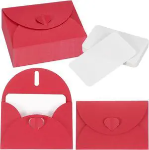PATIKIL 25 Set Mini Envelopes with Heart Clasp, 4.1x3" Blank Note Cards with Envelopes for Gift Wedding Invitation Graduation Holiday Thanksgiving Day Christmas, Red PATIKIL 25 Set Mini Envelopes with Heart Clasp, 4.1x3" Blank Note Cards with Envelopes for Gift Wedding Invitation Graduation Holiday Thanksgiving Day Christmas, Red