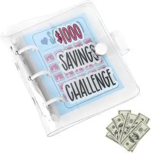 Mini Money Saving Binder with 25 Envelopes | $1000 Savings Challenge Book, Portable Budget Tool (White) Mini Money Saving Binder with 25 Envelopes | $1000 Savings Challenge Book, Portable Budget Tool (White)